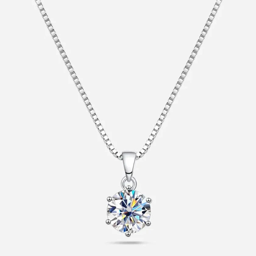 Colar Ponto de Luz Moissanite de Prata - Loratta