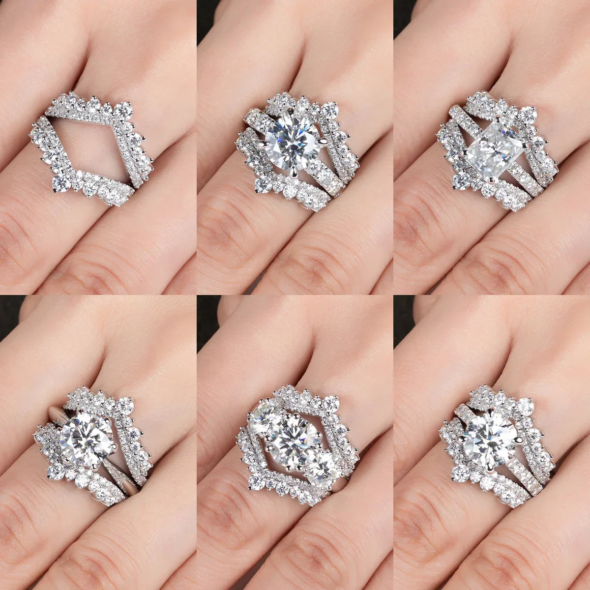 Celestial Crown Moissanite Half Eternity Ring