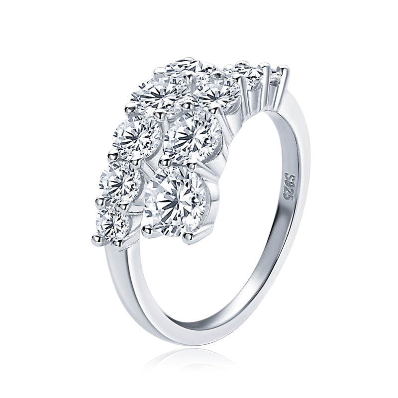 Flower Cluster Moissanite Gold Plated Ring