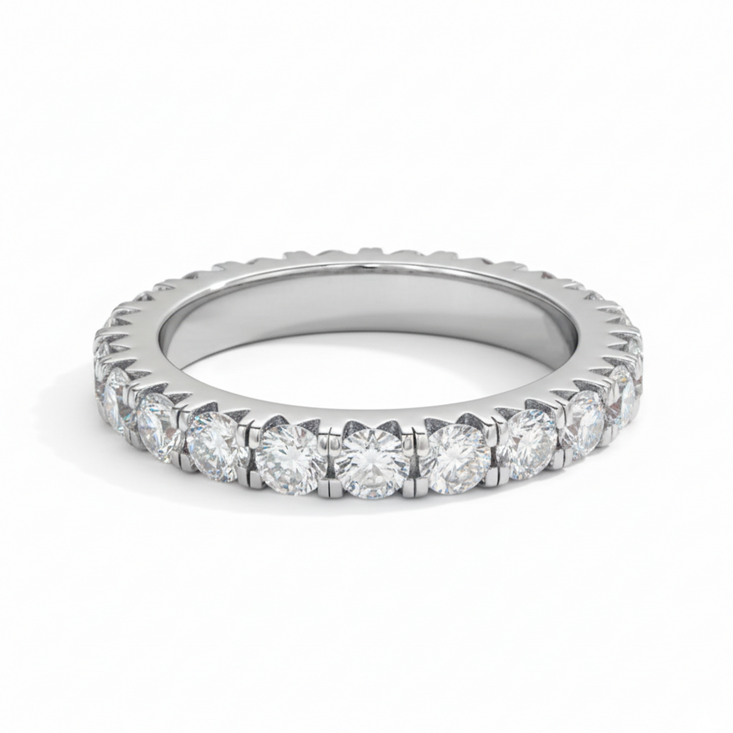 Brilliant Full Eternity Moissanite Gold Plated Ring