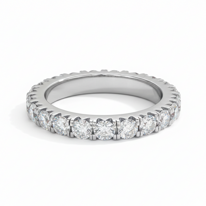 Brilliant Full Eternity Moissanite Gold Plated Ring