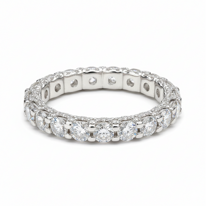 Luxe Pavé Detail Moissanite Gold Plated Eternity Ring