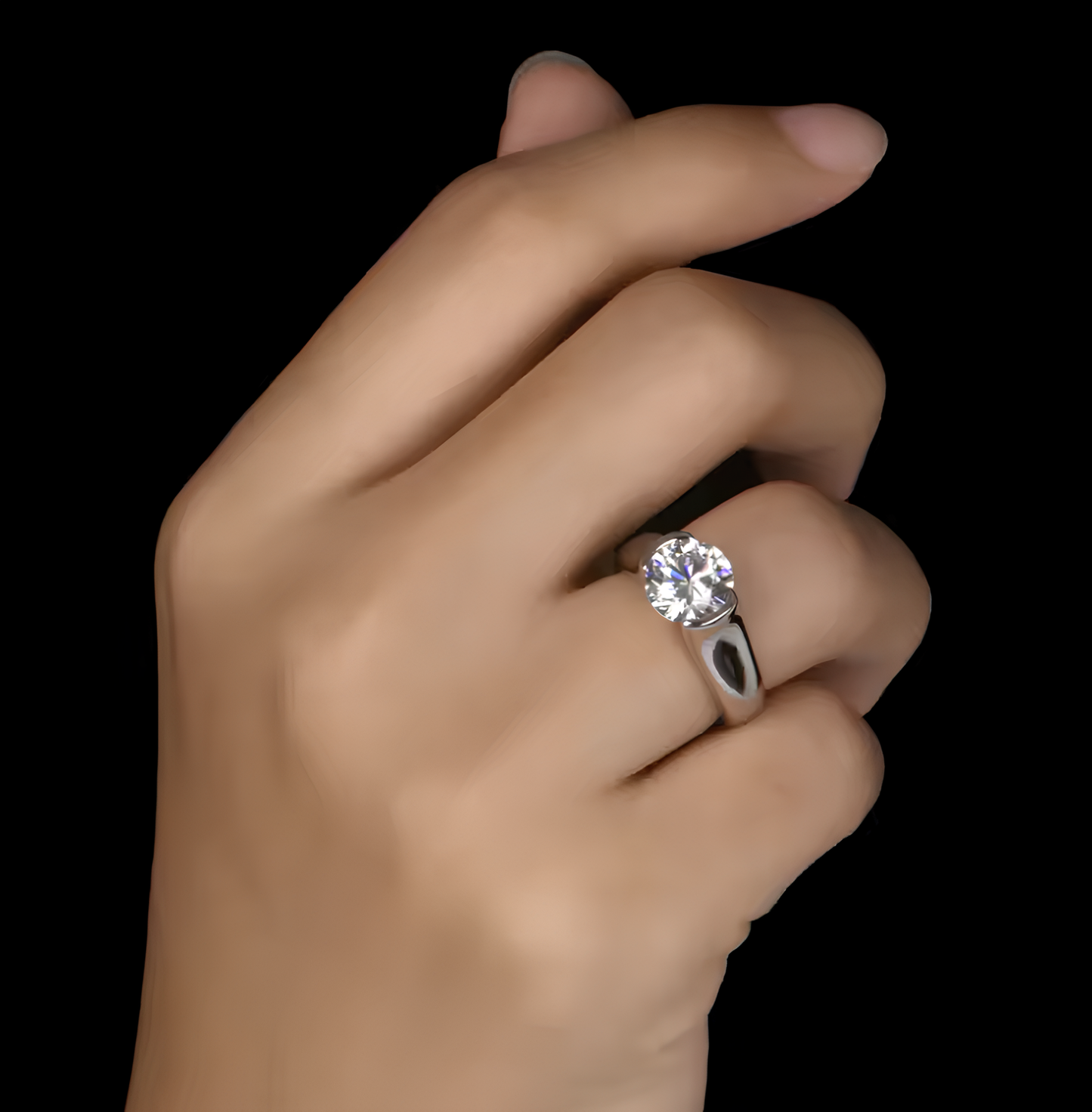 Moonlight Moissanite Solitaire Ring