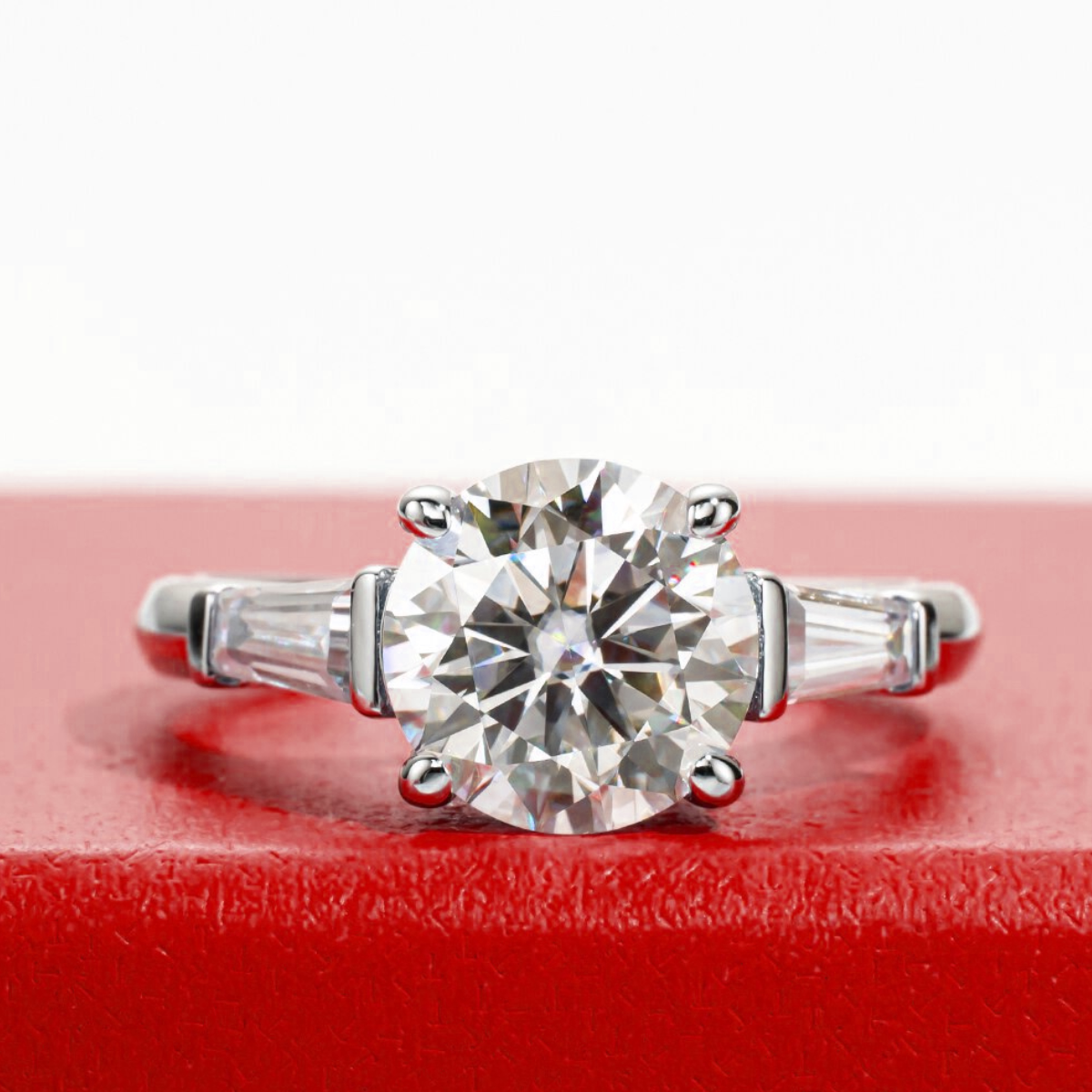 Triple Moissanite Gold Plated Ring