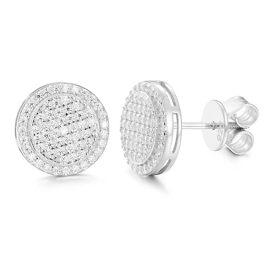 Brinco Centelha Moissanite em Prata Folheado à Ouro Branco 18k - Loratta