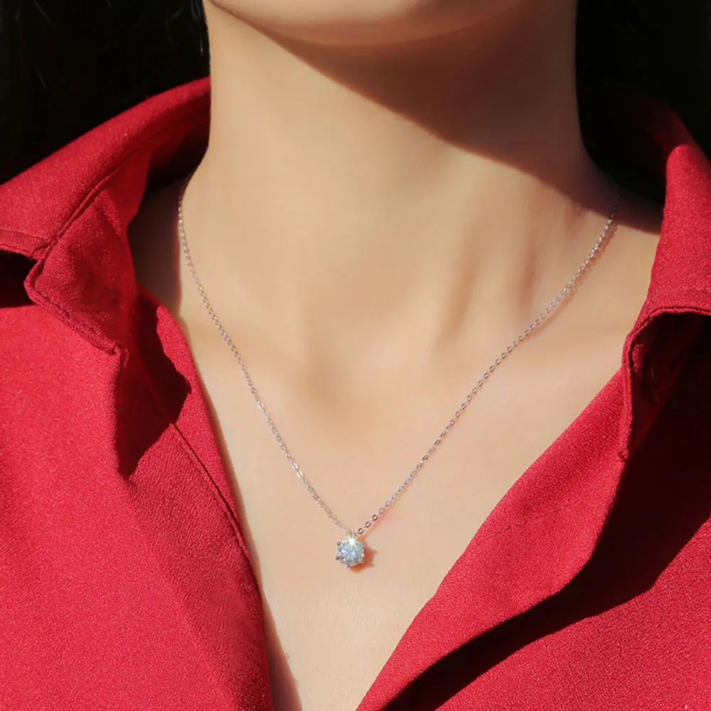 Colar Ponto de Luz Moissanite de Prata - Loratta
