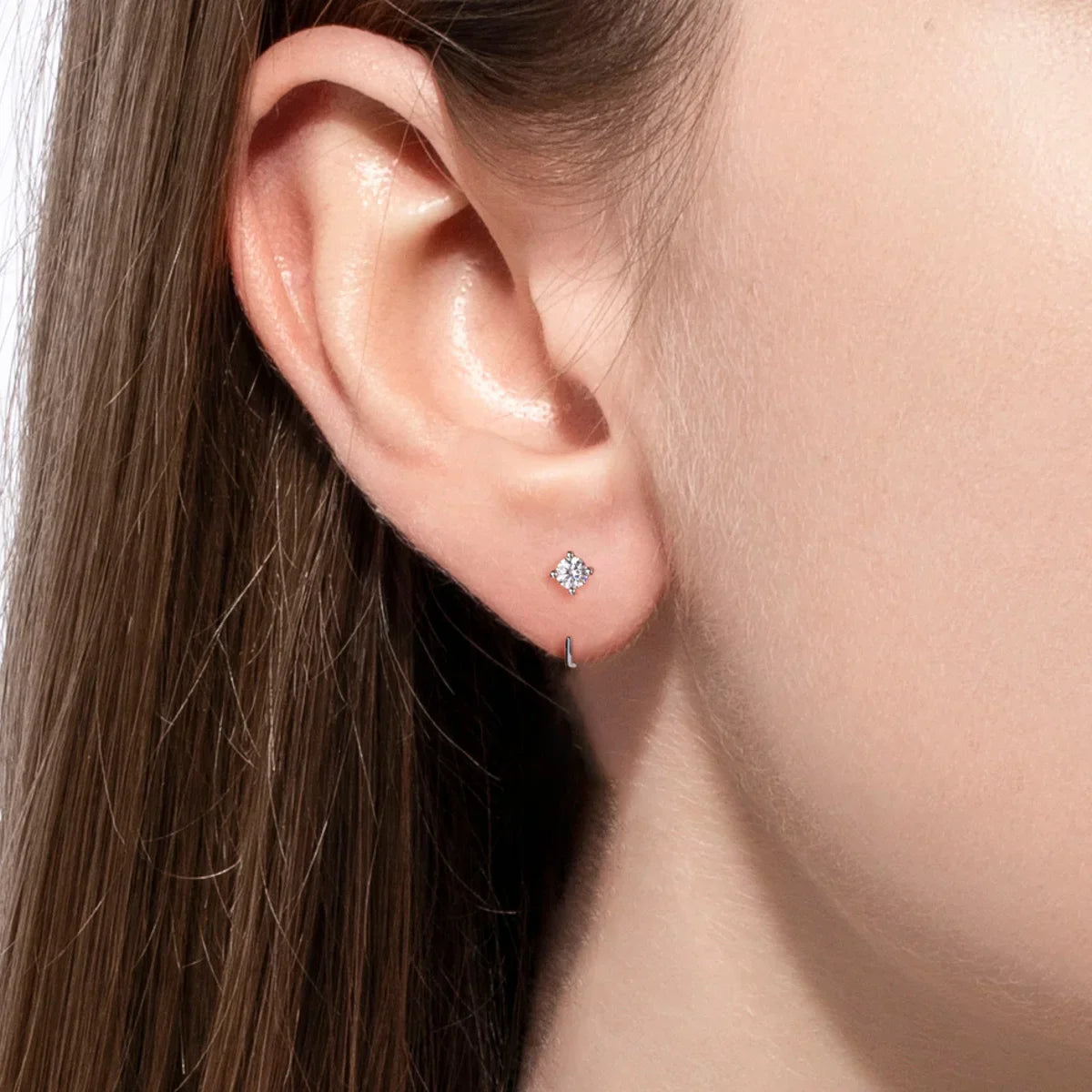 Light Point Moissanite Gold Plated Earrings