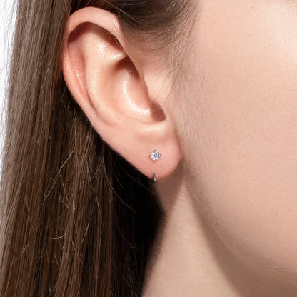 Light Point Moissanite Gold Plated Earrings