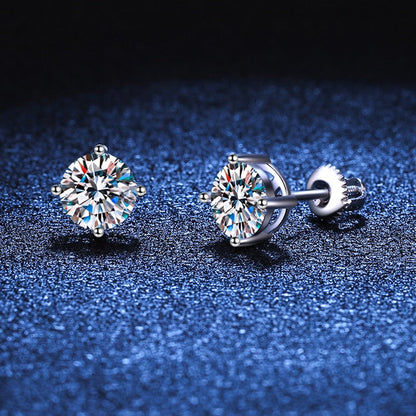 Brinco Solitário 4 Garras Moissanite - Loratta