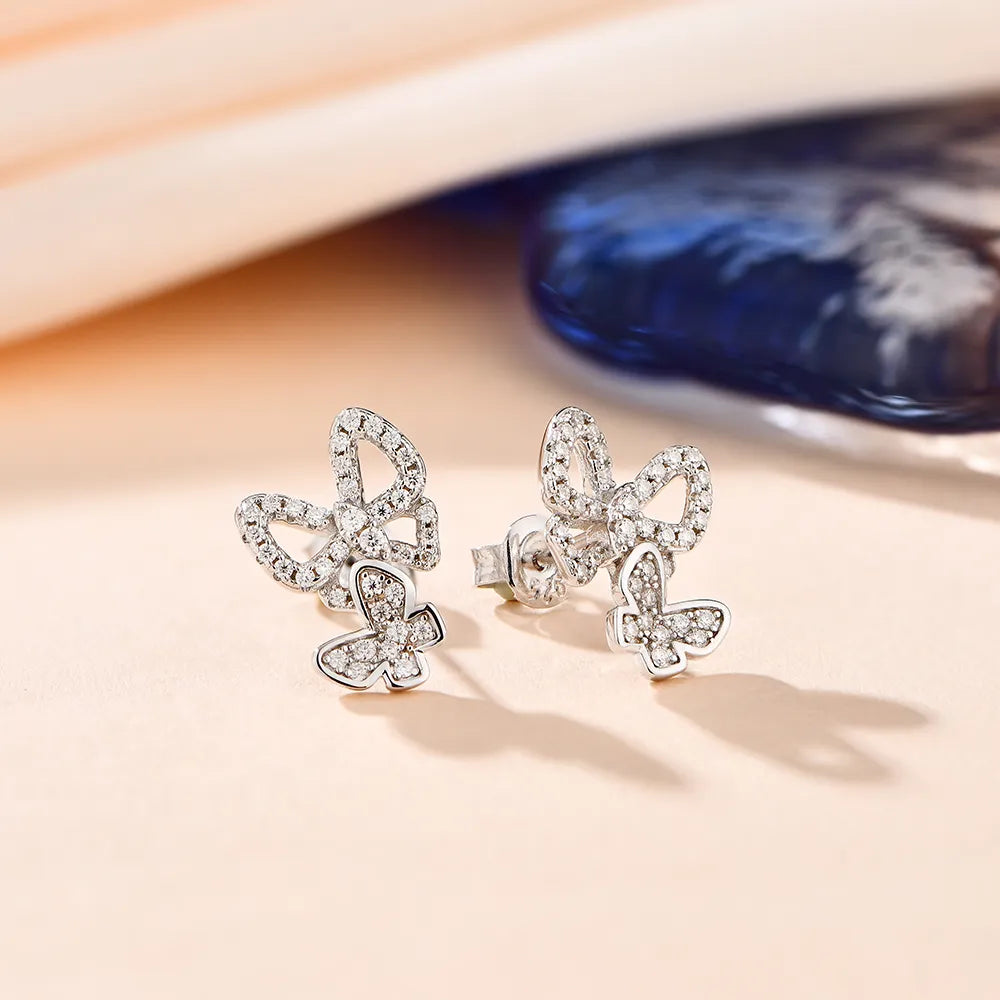 Brinco Borboletas Moissanite - Loratta