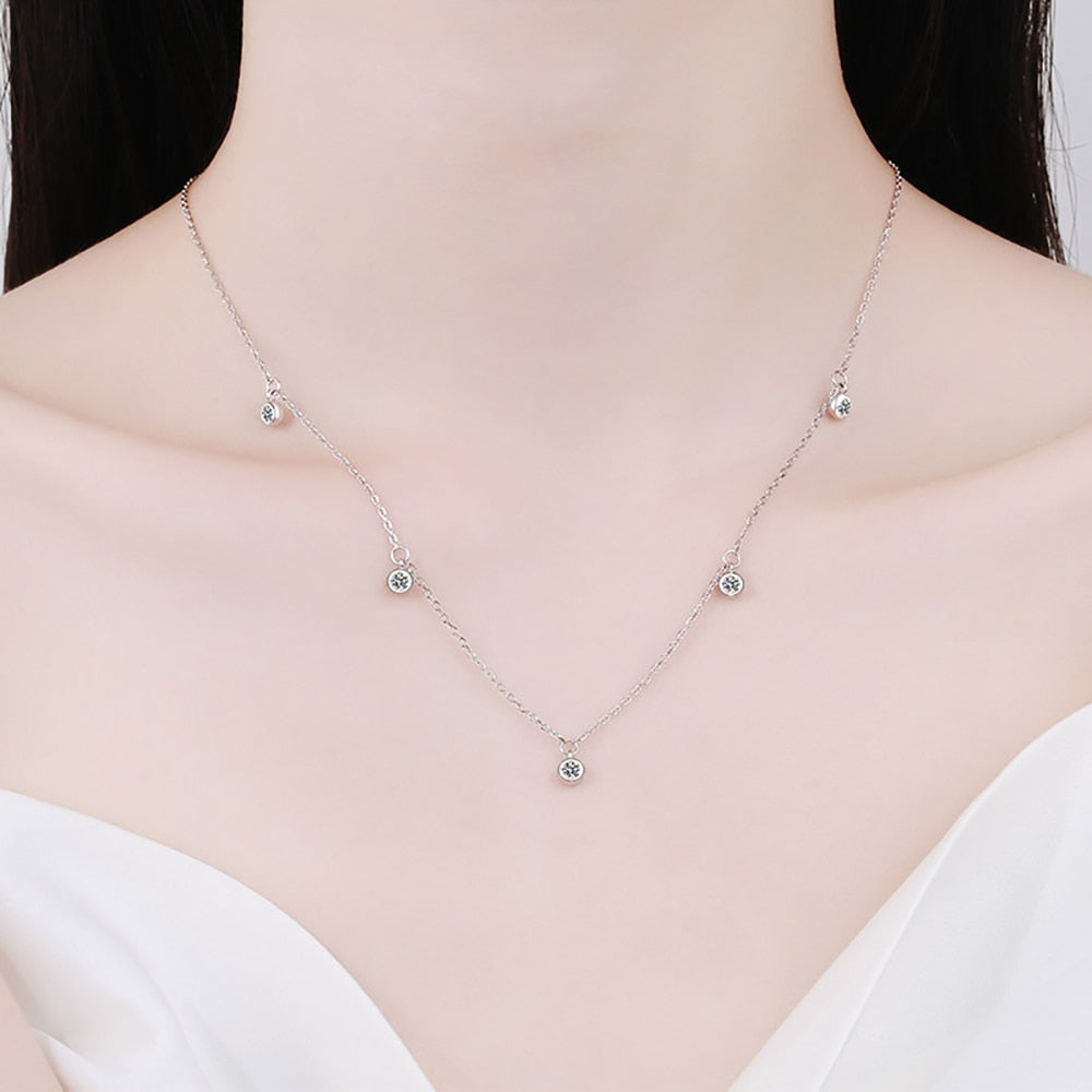 Colar Shine Moissanites em Prata - Loratta