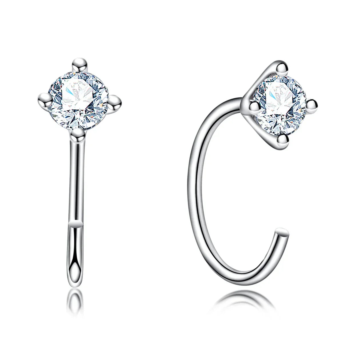 Light Point Moissanite Gold Plated Earrings