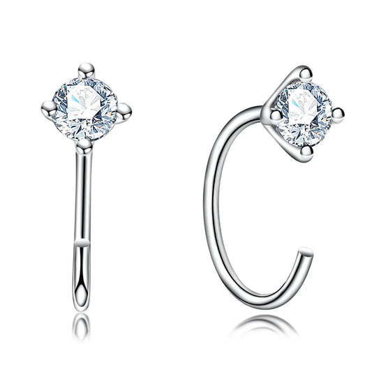 Light Point Moissanite Gold Plated Earrings