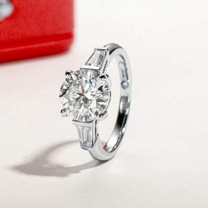 Triple Moissanite Gold Plated Ring