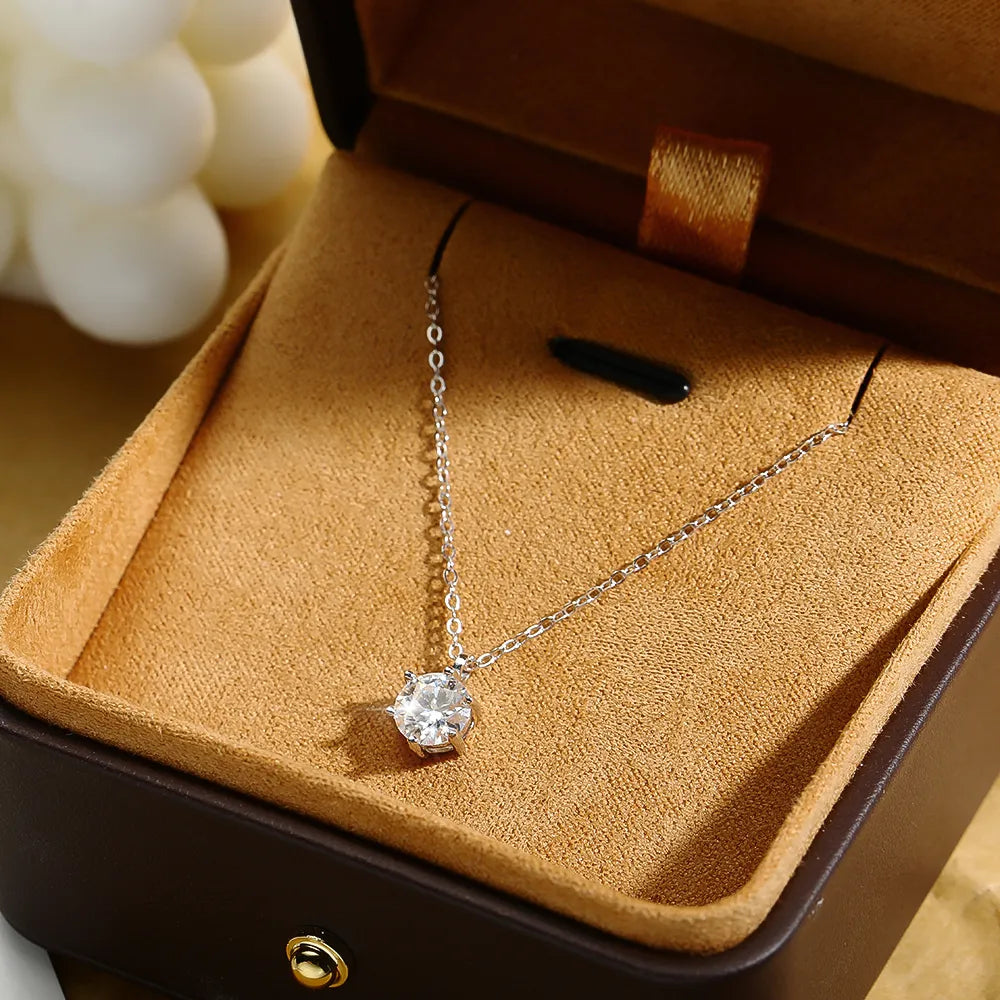Colar Ponto de Luz Moissanite de Prata - Loratta