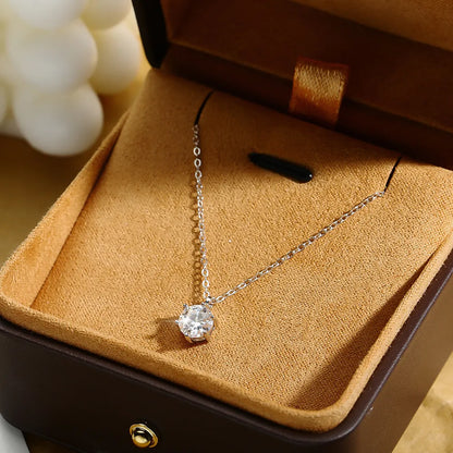 Colar Ponto de Luz Moissanite de Prata - Loratta