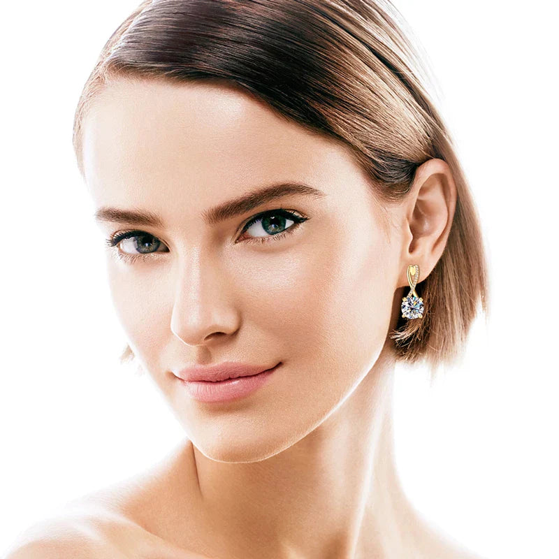 Luxury Infinity Moissanite Gold Plated Earrings
