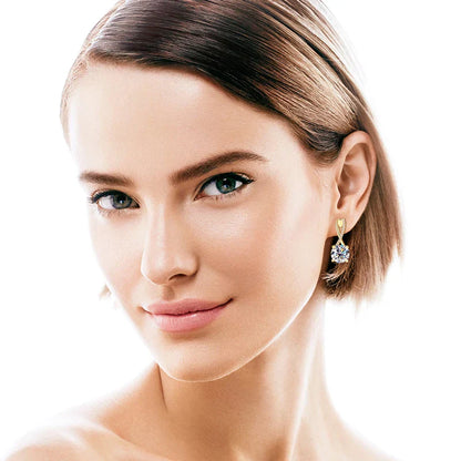 Luxury Infinity Moissanite Gold Plated Earrings