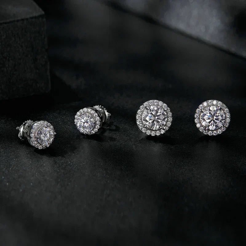 Sphere Moissanite Gold Plated Earrings
