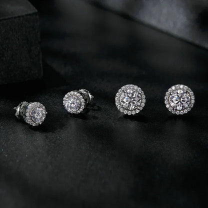 Sphere Moissanite Gold Plated Earrings