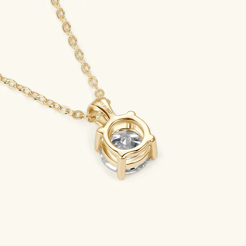 Radiant 4 Claws Moissanite Gold Plated Necklace
