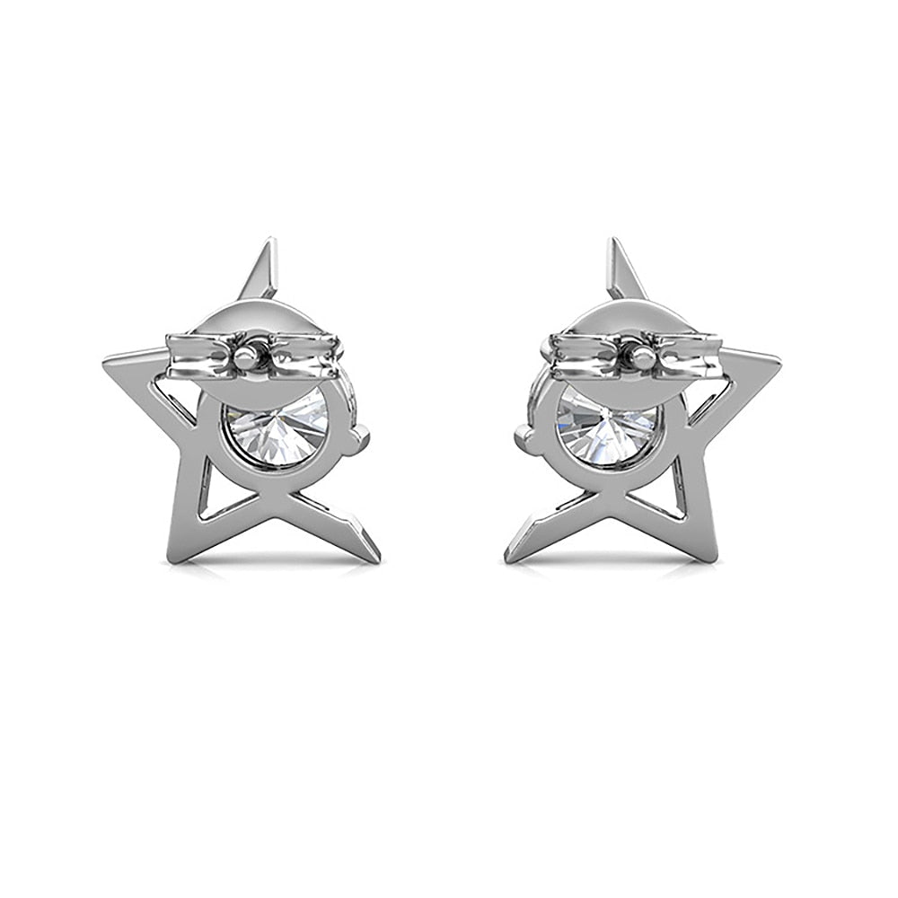 Brinco Meia Estrela Moissanite em Prata Folheado à Ouro 18k - Loratta