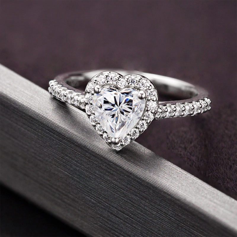 Anel Sweet Heart Moissanite Cravejado - Loratta