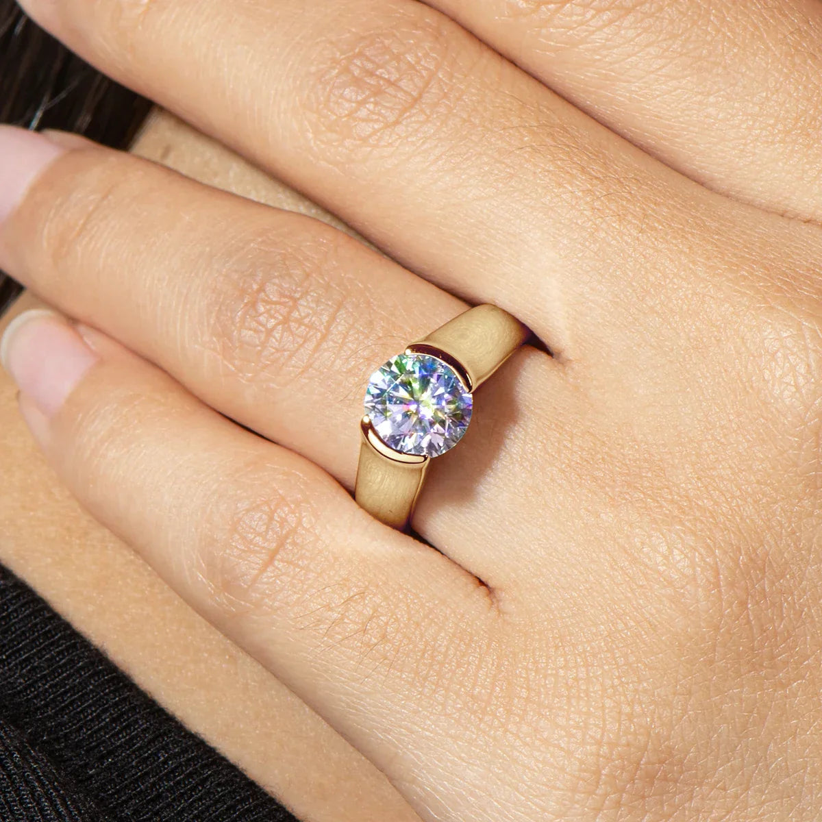 Moonlight Moissanite Solitaire Ring