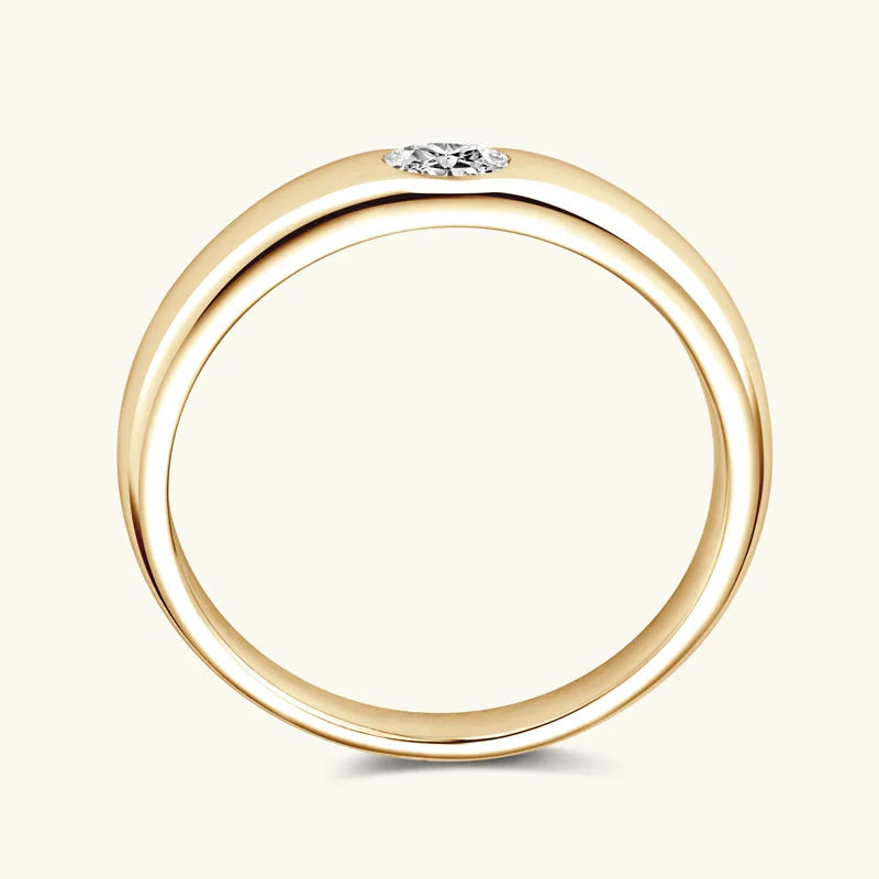 Aliança 10 Pontos Moissanite Prata Banhada à Ouro 14k - Loratta