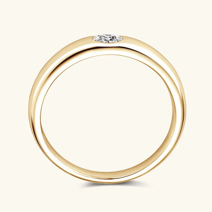 Aliança 10 Pontos Moissanite Prata Banhada à Ouro 14k - Loratta