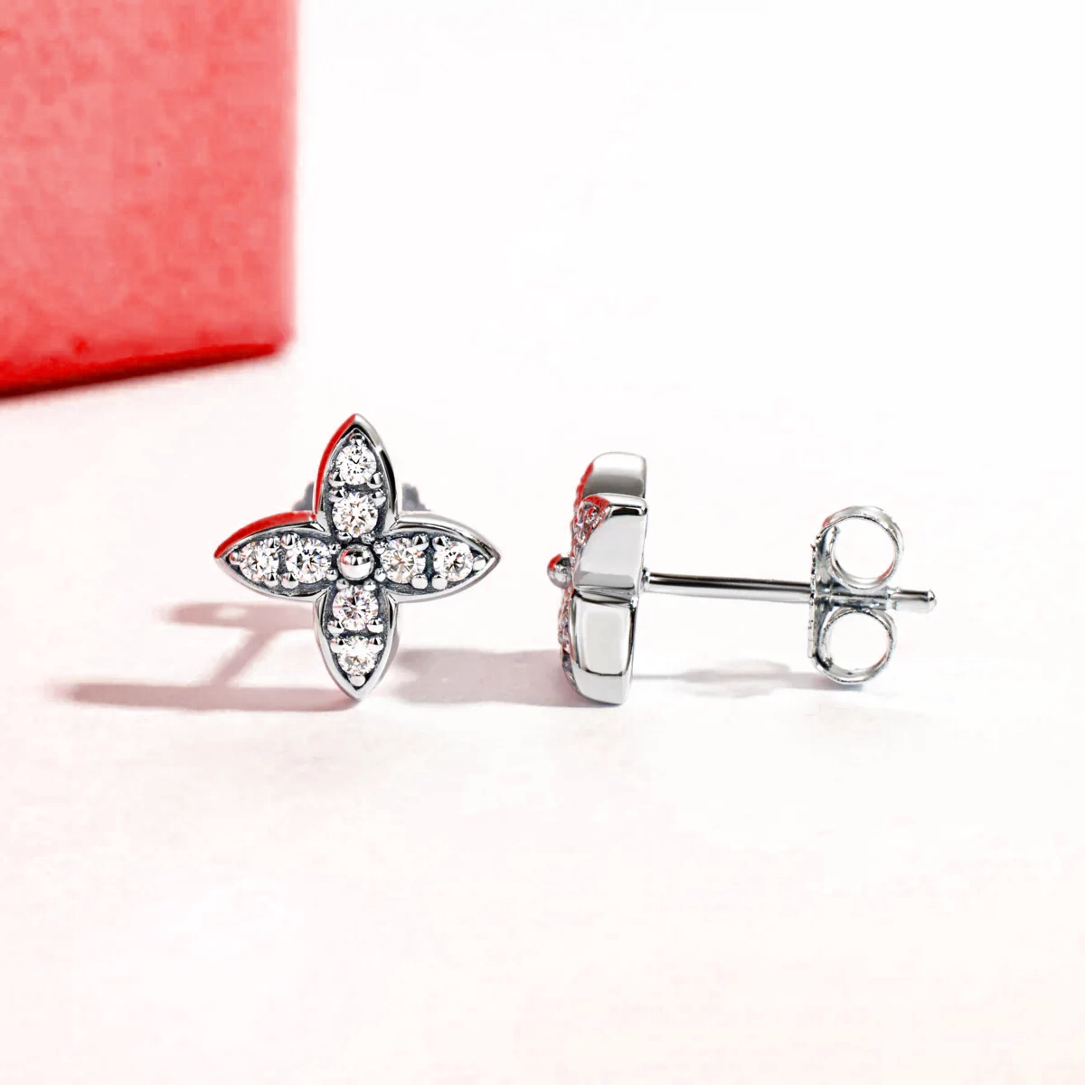 Twinkling Moissanite Stone Gold Plated Earrings