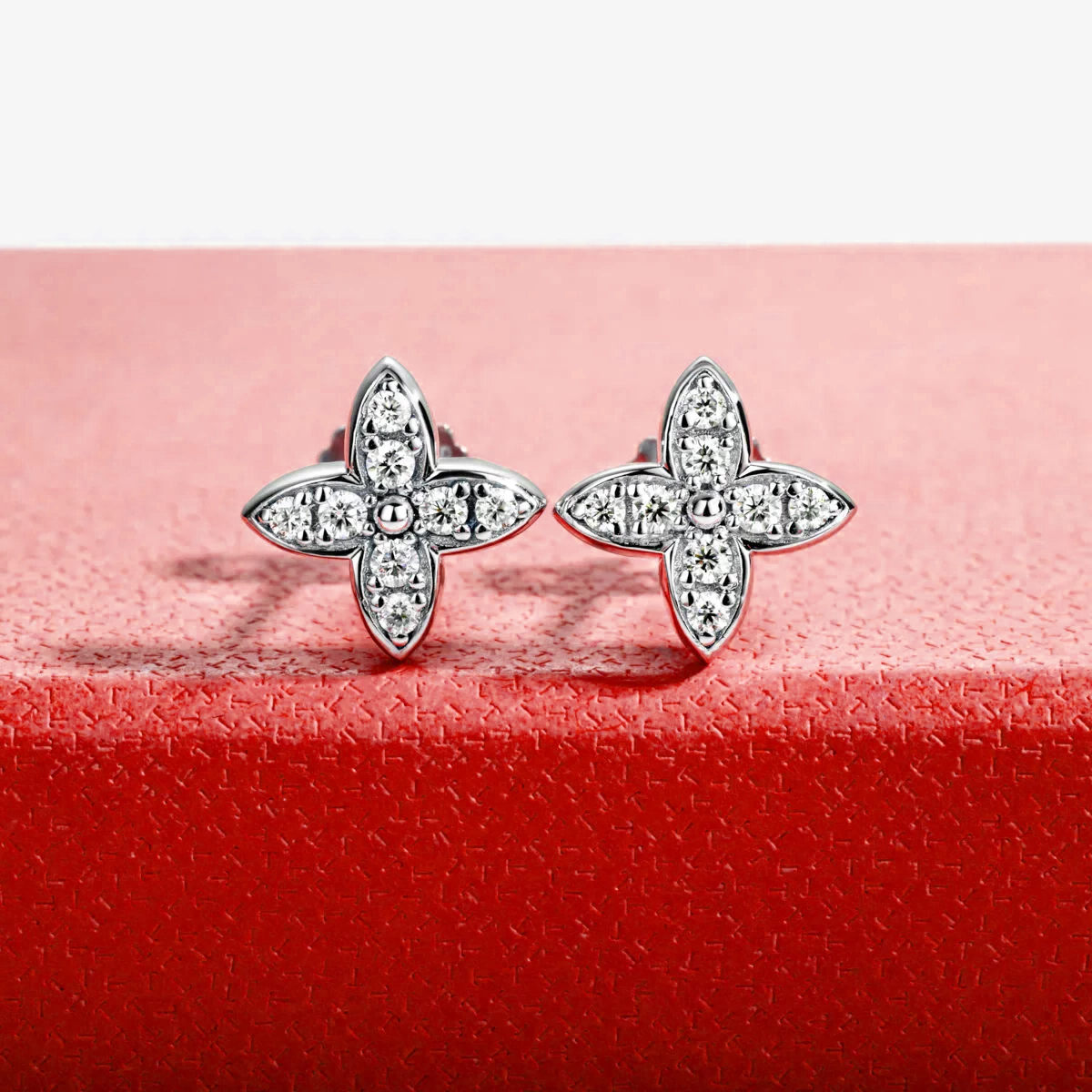 Twinkling Moissanite Stone Gold Plated Earrings